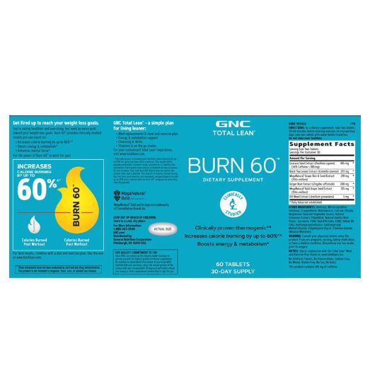 GNC Total Lean® Burn 60™ چربی سوز برن 60