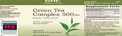 GNC Herbal Plus® Green Tea Complex 500MG