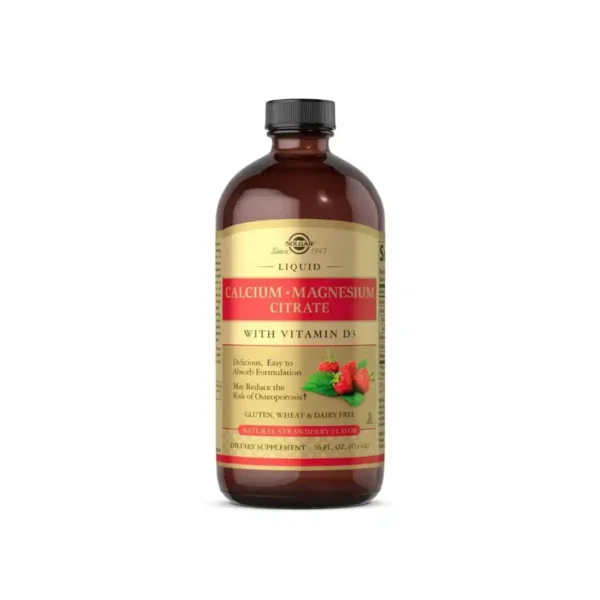 مکمل مایع سیترات کلسیم منیزیم با ویتامین D3 سولگار | Solgar Liquid Calcium Magnesium Citrate with Vitamin D3