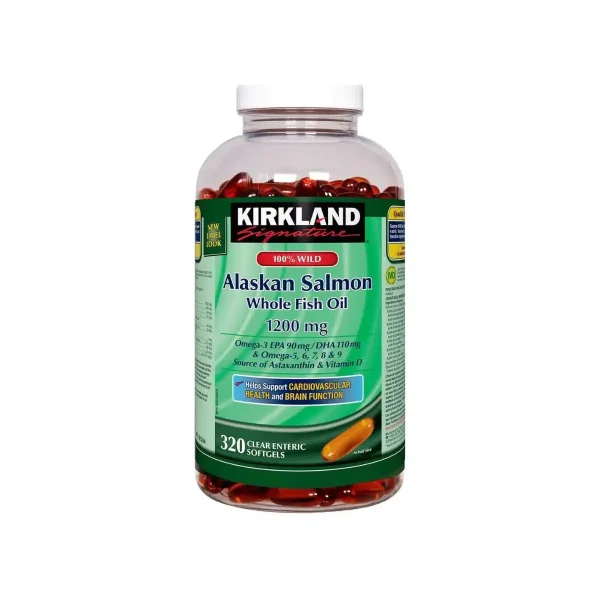 روغن ماهی آلاسکا وحشی کرکلند (امگا3) | Kirkland Signature 100% Wild Alaskan Salmon Whole Fish Oil