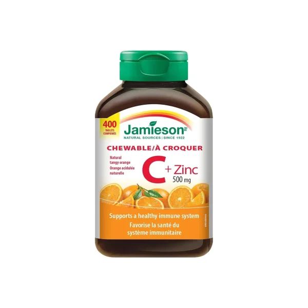 مکمل ویتامین سی و زینک جویدنی  جیمیسون  | Jamieson Vitamin C + Zinc