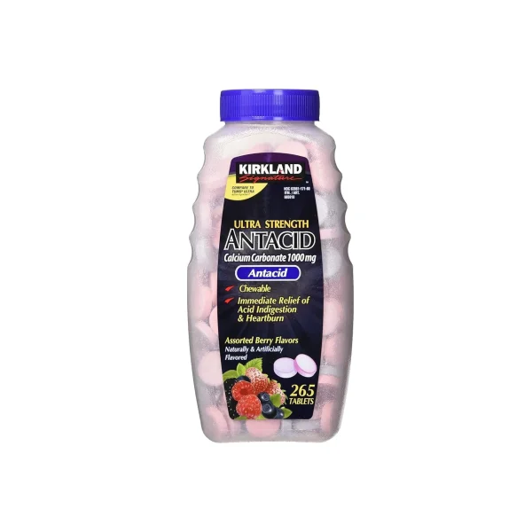 قرص جویدنی آنتی اسید کلسیم کربنات کرکلند سیگنچر | KIRKLAND Ultra Strength Antacid