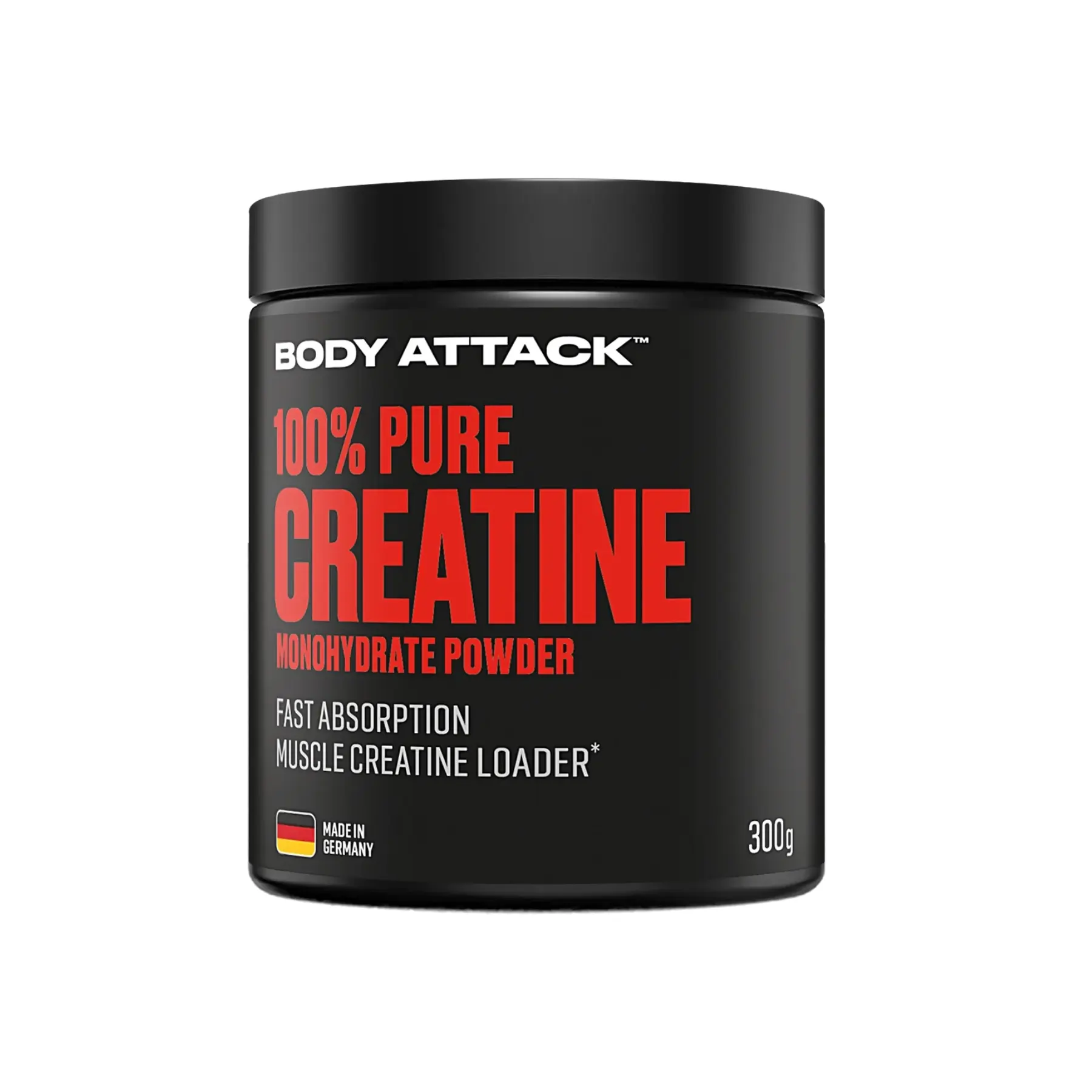 100% Pure Creatine 300g مکمل کراتین 100% خالص مونوهیدرات بادی اتک | 100% Pure Creatine Body Attack - تصویر 1